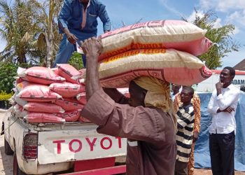 Senator Binos Distributes 945 Bags of Grains to Constituents as NEMA Aids Flood Victims in Adamawa South