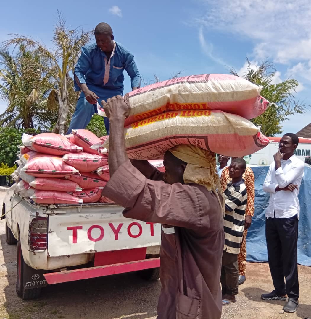 Senator Binos Distributes 945 Bags of Grains to Constituents as NEMA Aids Flood Victims in Adamawa South